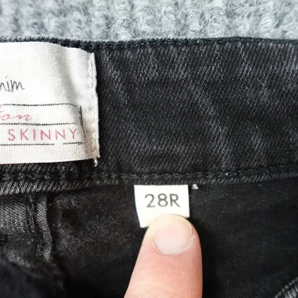 BKE Payton Jeans Womens 28x31.5 Black Charcoal Wash Mid Rise Skinny Stretch - Picture 4 of 10